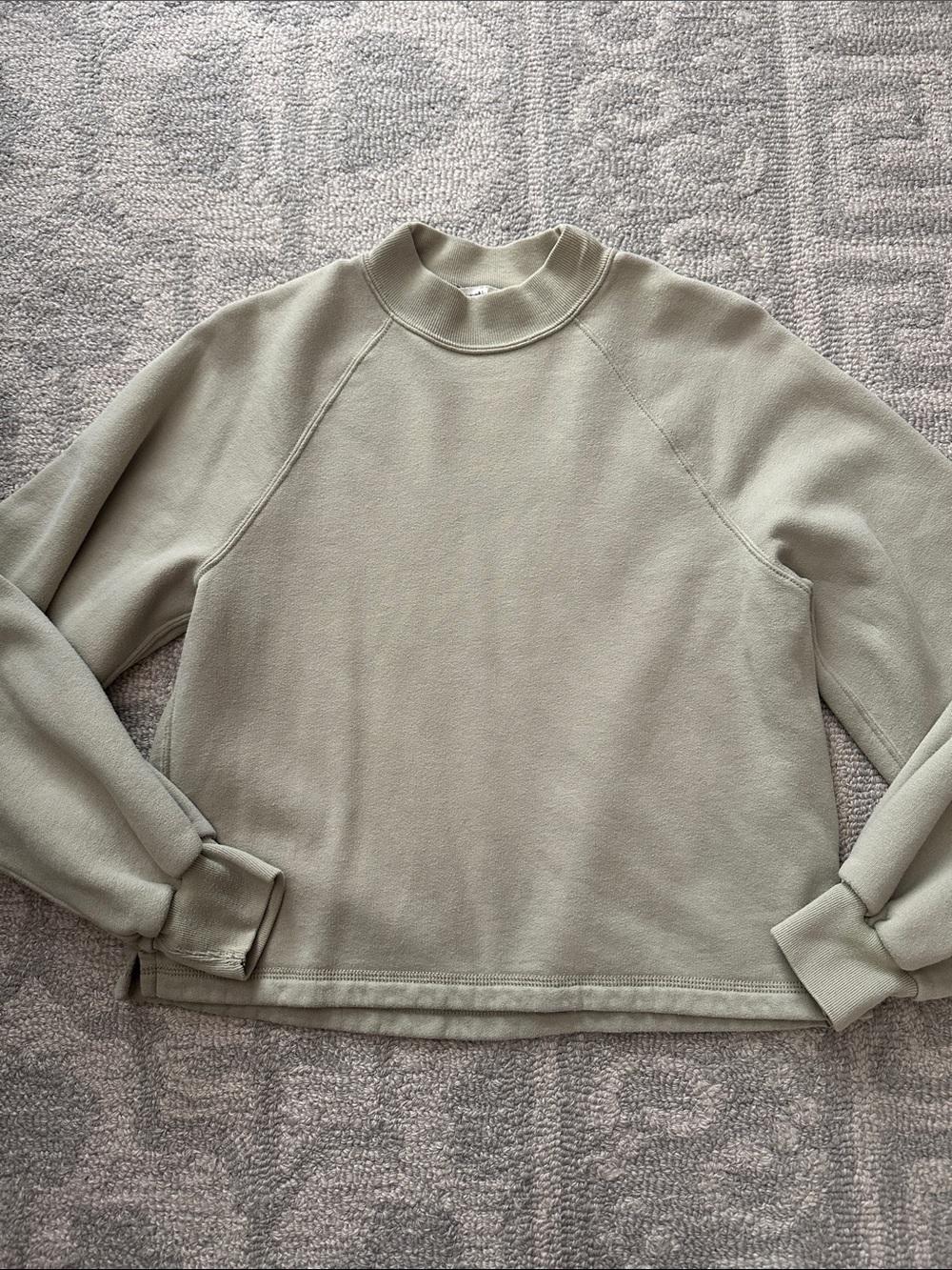 Abercrombie & Fitch Light Green Mock-Neck Crewneck | S